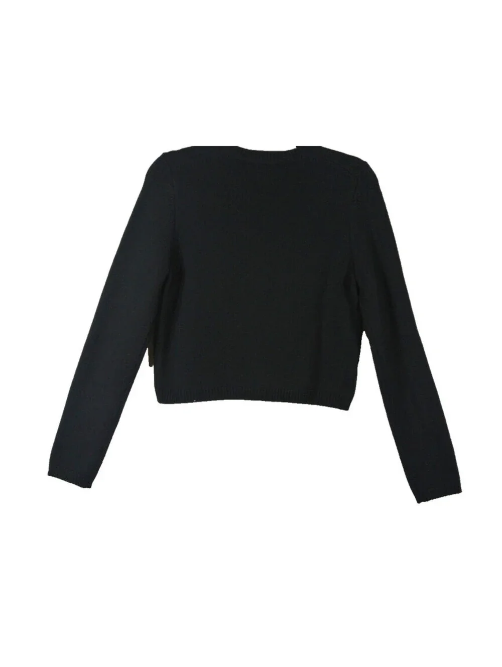 NEW, Cinq A Sept Heritage Rose Issa Wool Blend Crop Sweater Black Sz S #S7726
